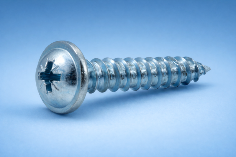 Vite autofilettante testa mezza tonda con rondella stampata impronta croce pozi con punta